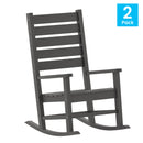 Fielder Set of 2 Contemporary Rocking Chairs, All-Weather HDPE Indoor/Outdoor Rockers