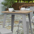 Dryden Indoor/Outdoor Dining Table, 23.75" Square All Weather Poly Resin Top with Steel Base