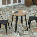 Dryden Indoor/Outdoor Dining Table, 23.75" Round All Weather Poly Resin Top with Steel Base