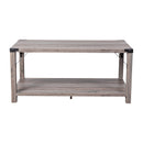 Green River Modern Farmhouse Engineered Wood Coffee Table and Powder Coated Steel Accents