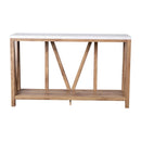 Erikson Modern Farmhouse Engineered Wood Sofa Table with Wood Bracing and Lower Shelf