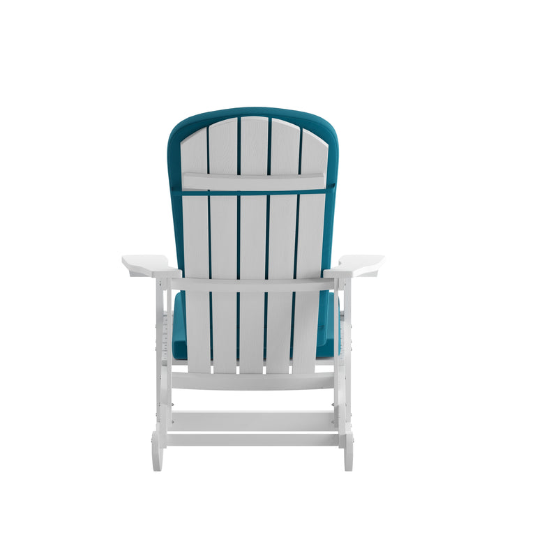 Atlantic All-Weather Polyresin Adirondack Rocking Chair with Vertical Slats and Weather Resistant Cushions