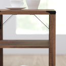 Green River Modern Farmhouse Engineered Wood End Table with Two Tiered Shelving and Powder Coated Steel Accents