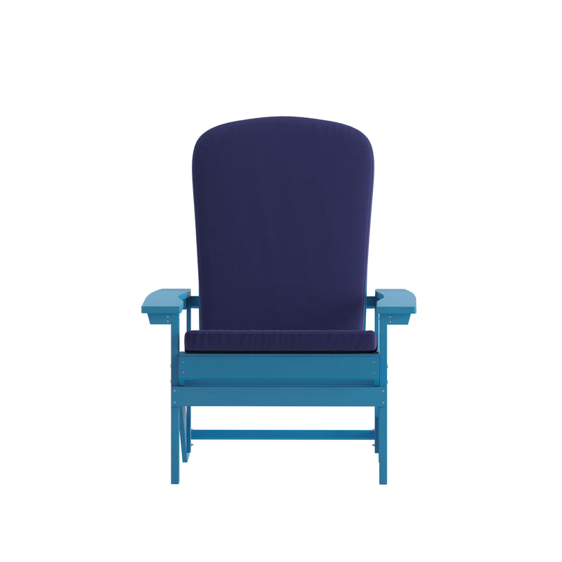 Riviera Set of 2 Weather Resistant Adirondack Patio Chairs With Vertical Lattice Backs and Comfort Foam Cushions