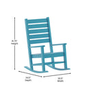 Fielder Set of 2 Contemporary Rocking Chairs, All-Weather HDPE Indoor/Outdoor Rockers in Blue