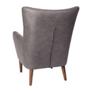 Regal Traditional Wingback Accent Chair, Faux Leather Upholstery and Wooden Frame and Legs