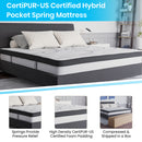 Luna 10 Inch Hybrid Mattress CertiPUR-US Certified Foam & Pocket Spring Mattress in a Box