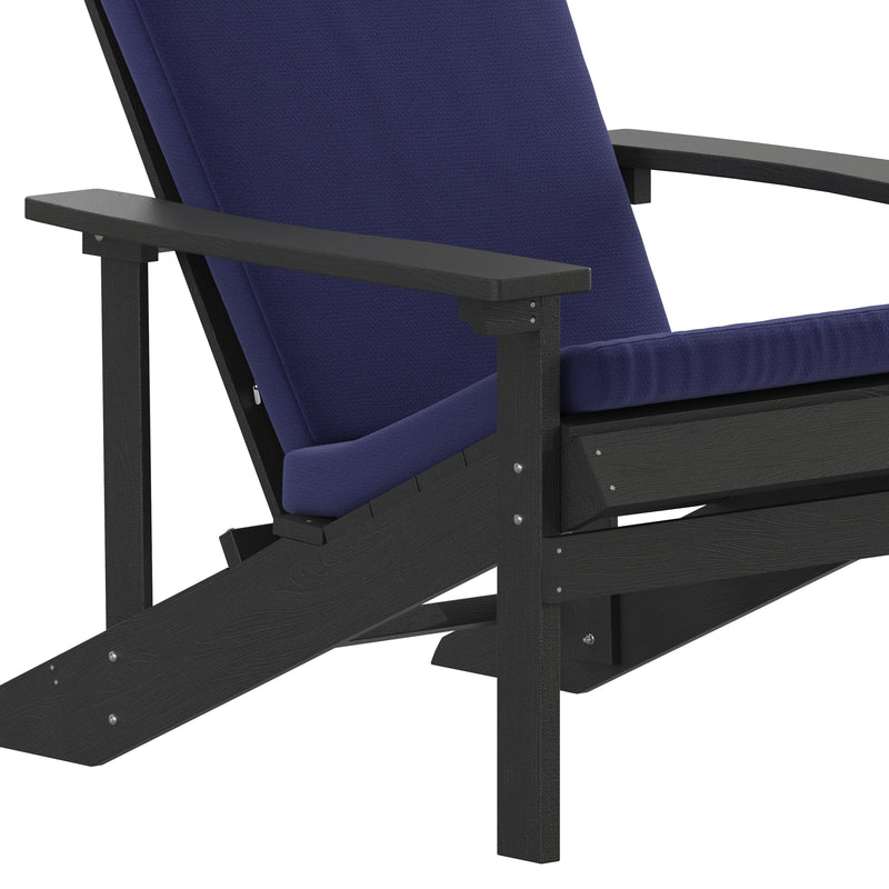 Riviera Set of 2 Weather Resistant Adirondack Patio Chairs With Vertical Lattice Backs and Comfort Foam Cushions