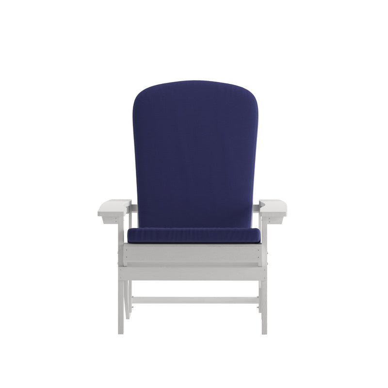 Riviera Set of 2 Weather Resistant Adirondack Patio Chairs With Vertical Lattice Backs and Comfort Foam Cushions