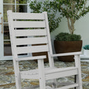 Fielder Contemporary Rocking Chair, All-Weather HDPE Indoor/Outdoor Rocker in White