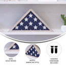Sabore Whitewashed Solid Wood Military Memorial Flag Display Case for 9.5' x 5' American Veteran Flag