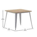 Dryden Indoor/Outdoor Dining Table with Umbrella Hole, 36" Square All Weather Poly Resin Top and Steel Base