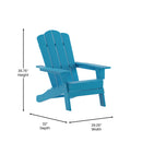 Nassau Adirondack Chair with Cup Holder, Weather Resistant HDPE Adirondack Chair in Blue