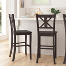 Imelda Set of Two Solid Wood Modern Farmhouse Bar Height Dining Stool