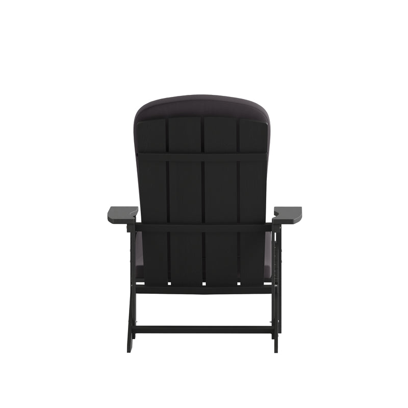 Riviera Set of 2 Weather Resistant Adirondack Patio Chairs With Vertical Lattice Backs and Comfort Foam Cushions