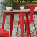 Dryden Indoor/Outdoor Dining Table, 23.75" Round All Weather Poly Resin Top with Steel Base