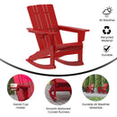 Ridley Adirondack Rocking Chair with Cup Holder, Weather Resistant HDPE Adirondack Rocking Chair