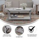 Green River Modern Farmhouse Engineered Wood Coffee Table and Powder Coated Steel Accents