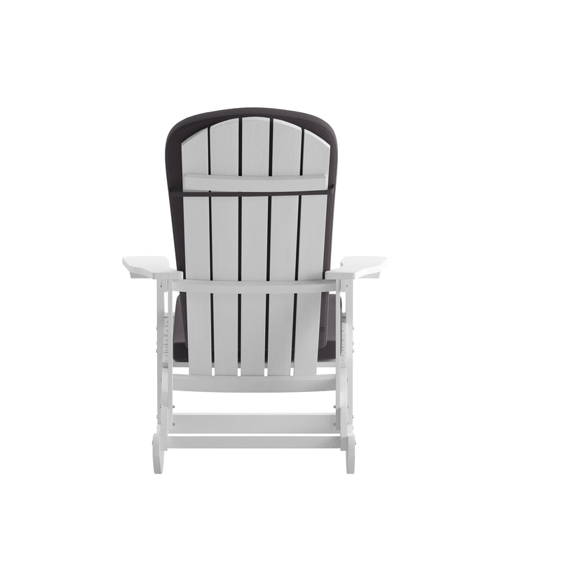Atlantic All-Weather Polyresin Adirondack Rocking Chair with Vertical Slats and Weather Resistant Cushions