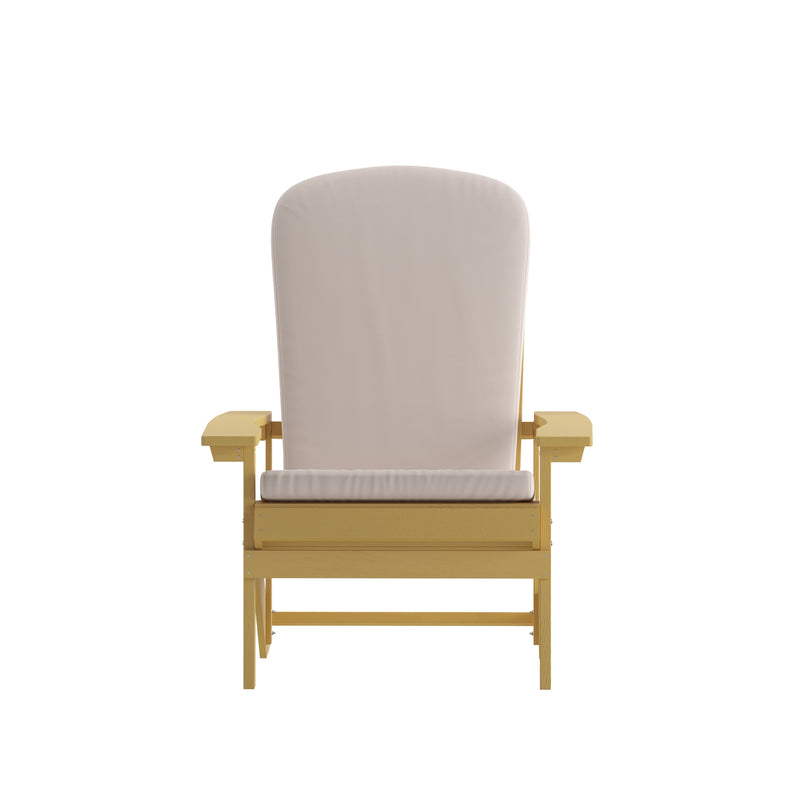 Riviera Set of 2 Weather Resistant Adirondack Patio Chairs With Vertical Lattice Backs and Comfort Foam Cushions