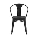 Clarkton Set of Two Indoor/Outdoor Black Poly Resin Stacking Arm Chair