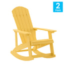 Set of 2 Atlantic All-Weather Polyresin Adirondack Rocking Chair with Vertical Slats