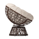 Foley Papasan Style Woven Wicker Swivel Patio Chair with Removable All-Weather Cushion