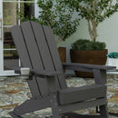 Ridley Adirondack Rocking Chair with Cup Holder, Weather Resistant HDPE Adirondack Rocking Chair in Gray