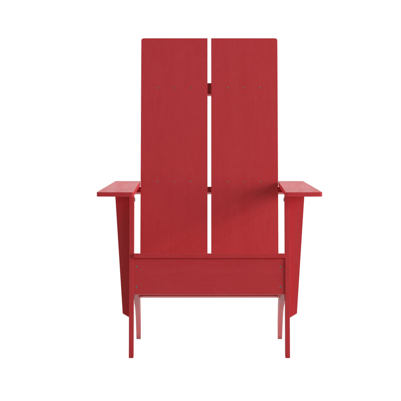 Set of 2 Piedmont Modern All-Weather Poly Resin Wood Adirondack Chairs