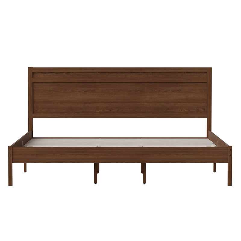 Somerset Solid Wood Platform Bed with Wooden Slats and Headboard, No Box Spring Needed