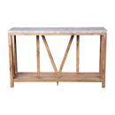 Erikson Modern Farmhouse Engineered Wood Sofa Table with Wood Bracing and Lower Shelf