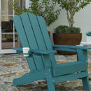 Nassau Adirondack Chair with Cup Holder, Weather Resistant HDPE Adirondack Chair, Set of 2