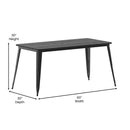 Dryden Indoor/Outdoor Dining Table with Umbrella Hole, 30" x 60" All Weather Poly Resin Top and Steel Base