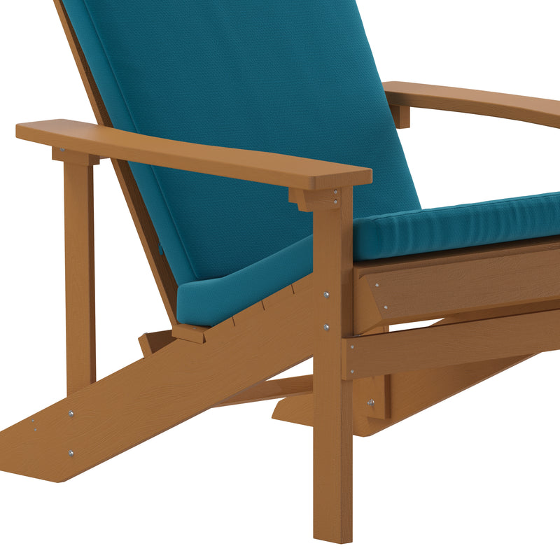 Riviera Set of 2 Weather Resistant Adirondack Patio Chairs With Vertical Lattice Backs and Comfort Foam Cushions