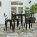 Dryden Indoor/Outdoor Bar Top Table, 31.5" Square All Weather Poly Resin Top with Steel base