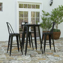 Dryden Indoor/Outdoor Bar Top Table, 30" Round All Weather Poly Resin Top with Steel base