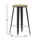 Dryden Indoor/Outdoor Bar Top Table, 23.75" Round All Weather Poly Resin Top with Steel base