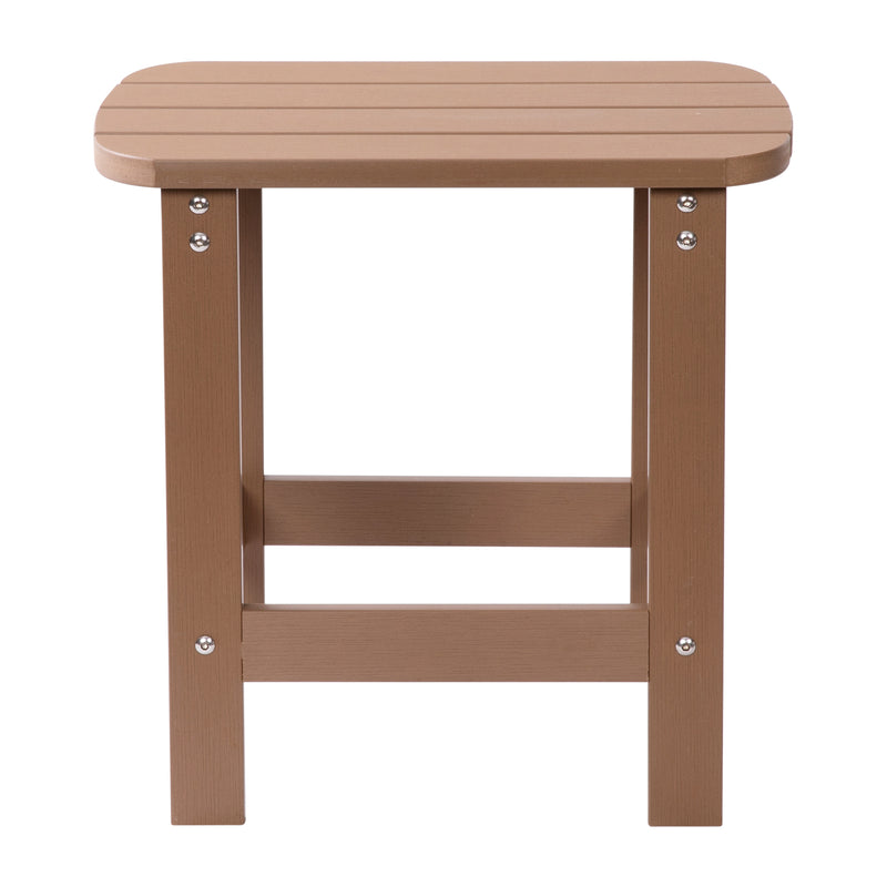 Riviera Poly Resin Indoor/Outdoor All-Weather Adirondack Side Table in Gray