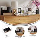 Cecil 3 Piece Desk Organizer Set for Desktop, Countertop, or Vanity in Black Finished Metal and Rustic Wood