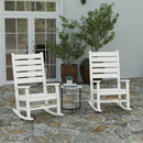 Fielder Set of 2 Contemporary Rocking Chairs, All-Weather HDPE Indoor/Outdoor Rockers