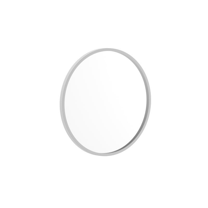 Monaco 20" Round Accent Wall Mirror in Silver with Metal Frame for Bathroom, Vanity, Entryway, Dining Room, & Living Room