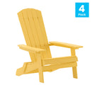 Set of 4 Riviera Poly Resin Folding Adirondack Lounge Chair - All-Weather Indoor/Outdoor Patio Chair
