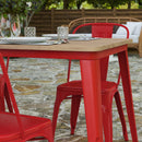 Dryden Indoor/Outdoor Dining Table with Umbrella Hole, 30" x 60" All Weather Poly Resin Top and Steel Base