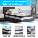 Luna 10 Inch Hybrid Mattress CertiPUR-US Certified Foam & Pocket Spring Mattress in a Box