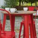 Dryden Indoor/Outdoor Bar Top Table, 30" Round All Weather Poly Resin Top with Steel base