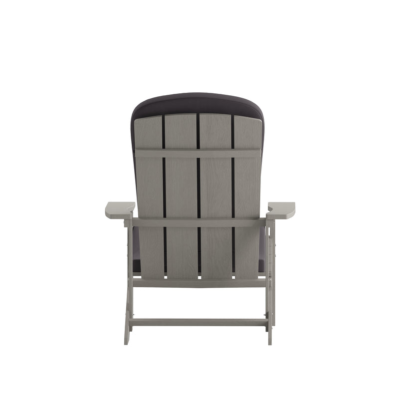 Riviera Set of 2 Weather Resistant Adirondack Patio Chairs With Vertical Lattice Backs and Comfort Foam Cushions