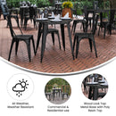 Dryden Indoor/Outdoor Dining Table, 30" Round All Weather Poly Resin Top with Steel Base