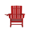 Ridley Adirondack Rocking Chair with Cup Holder, Weather Resistant HDPE Adirondack Rocking Chair