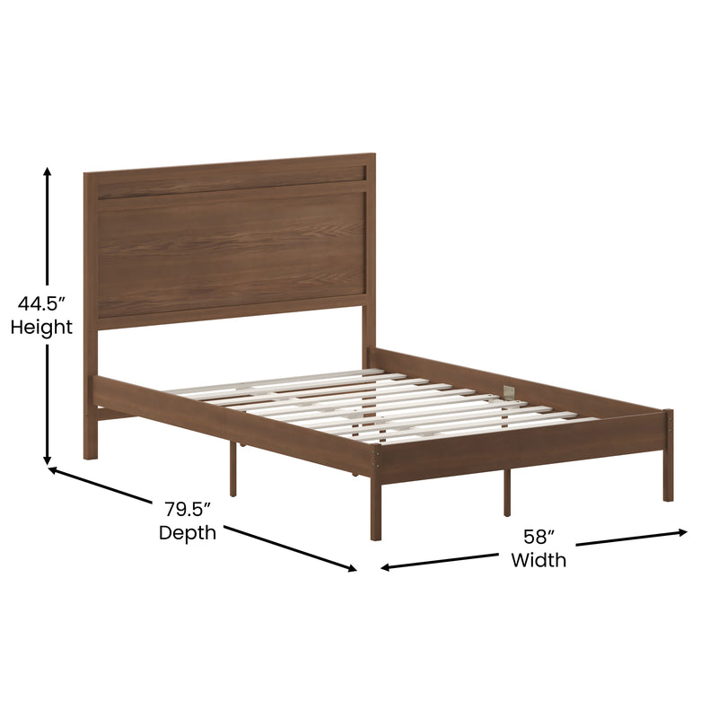 Somerset Solid Wood Platform Bed with Wooden Slats and Headboard, No Box Spring Needed