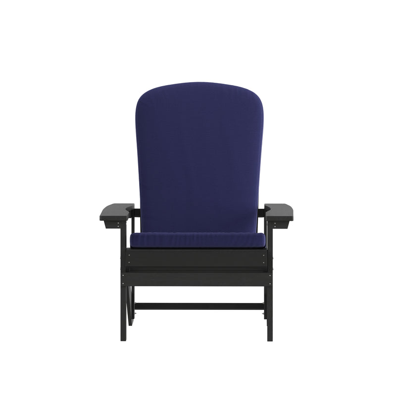 Riviera Set of 2 Weather Resistant Adirondack Patio Chairs With Vertical Lattice Backs and Comfort Foam Cushions